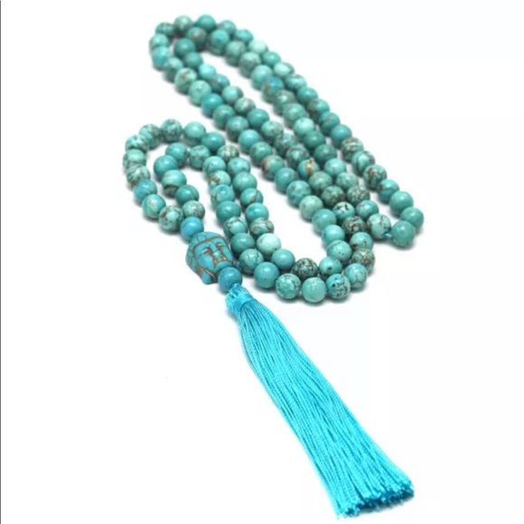 Genuine turquoise Mala Prayer bead necklace Reiki✨ - Picture 2 of 6